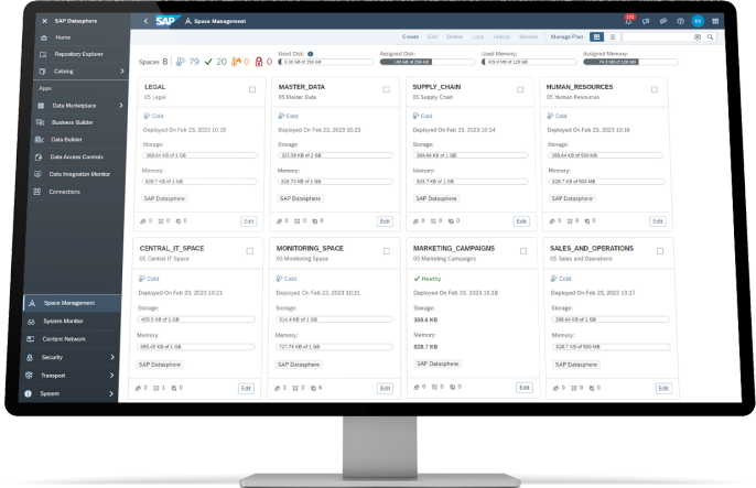 screenshot of SAP Datasphere